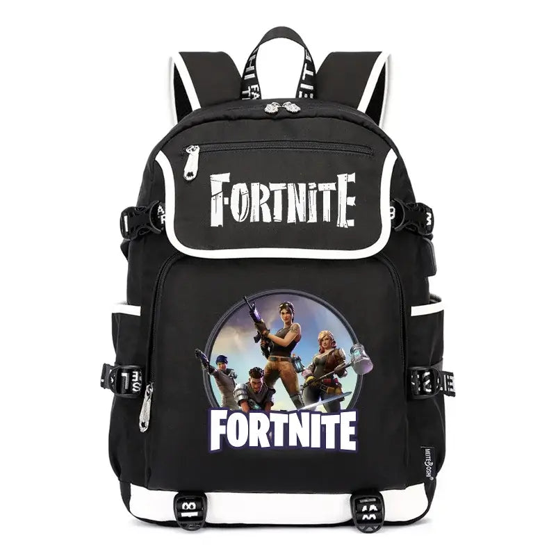 Fortnites раница с голям капацитет, ежедневна чанта за рамо с USB порт, унисекс аниме ученическа раница, нов стилен подарък за канцеларски принадлежности
