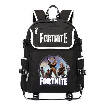Fortnites раница с голям капацитет, ежедневна чанта за рамо с USB порт, унисекс аниме ученическа раница, нов стилен подарък за канцеларски принадлежности