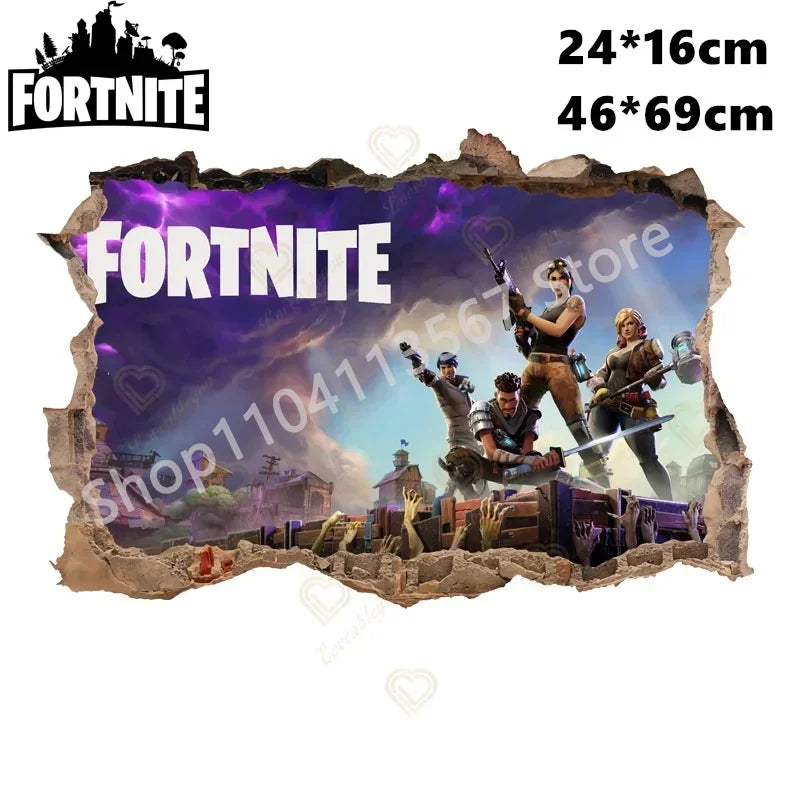 Fortnited Hot 3D Children Cartoon Wall Stickers Waterproof Home Decoration Battle Royale for Kid's Room PVC DIY Vinyl Wallpaper