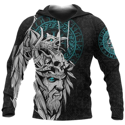 2024 Mens Hoodies Eagle Tattoo Pattern Vikings 3D Printed Fashion Casual Harajuku Hip Hop Autumn And Winter Oversized Sudaderas, Produit gaming premium Fraquane, produits de luxe, nouvelle génération, équipement gamer