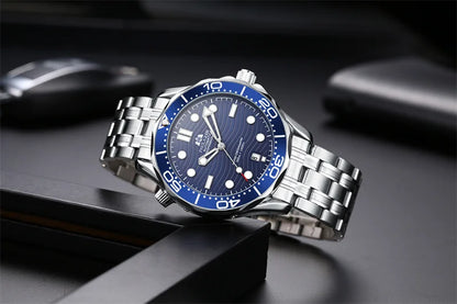 Luxury Automatic Watch for Men Stainless Steel Waterproof Calendar Mechanical Watches Fashion Casual Mens Watches Reloj Hombre
