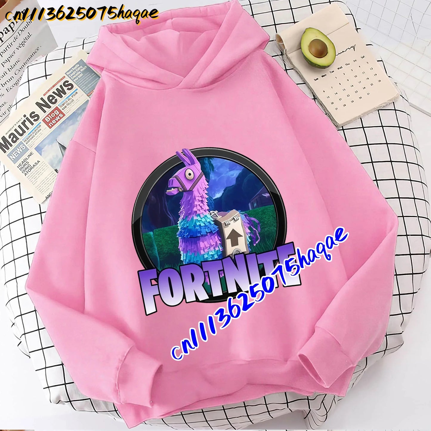 FORTNITED Children Long-sleeved Girls Boy Streetwear Boys Baby Hoodies Pullover Sweatshirt Anime Fashion Kid Clothing Tops Gift