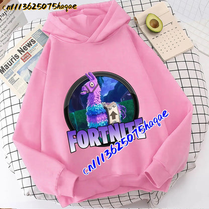 FORTNITED Children Long-sleeved Girls Boy Streetwear Boys Baby Hoodies Pullover Sweatshirt Anime Fashion Kid Clothing Tops Gift