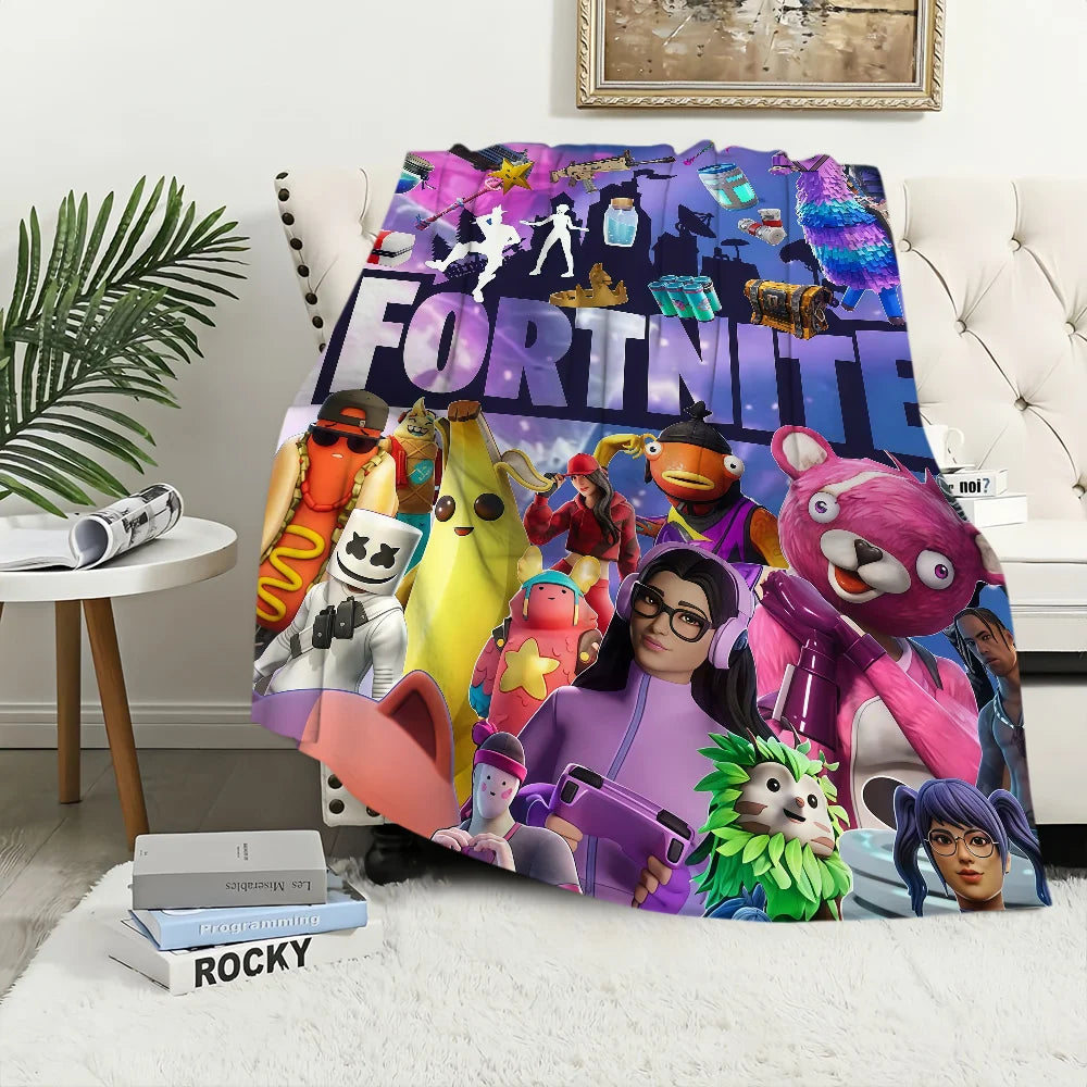 Game Cool F-Fortnite Blanket For Soft Throw Blanket for Picnic Bed Sofa Home Bedroom Cozy Warm Comfortable