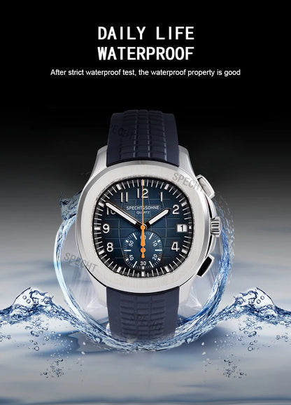 Droppshiping Products 2025 Men Watch Specht&Sohne Japan Chronograph Quartz Wristwatch Rose Gold Relogio Masculino 50M Waterproof
