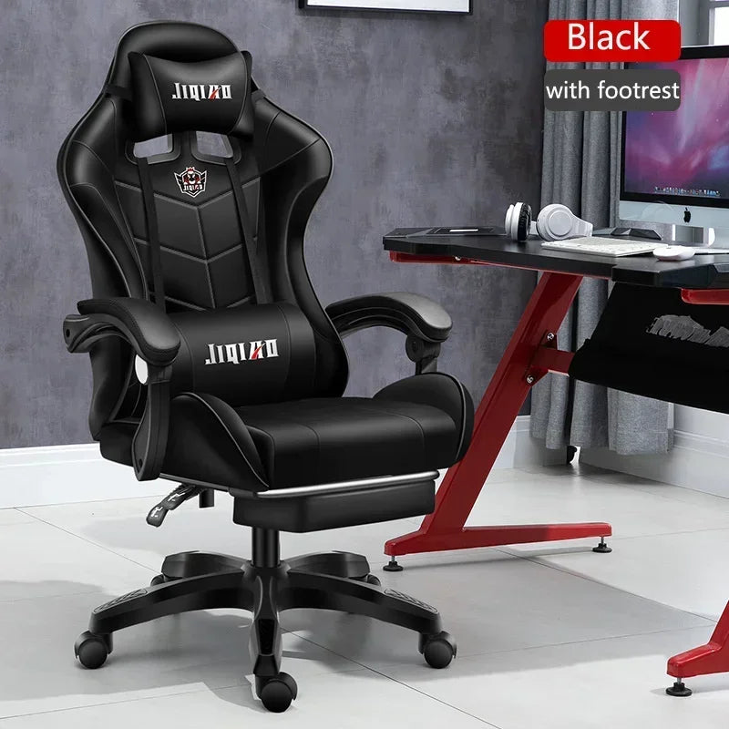 RGB Gaming Chair Ergonomic Computer Chair with Massage Function, Reclining Office Chair, Swivel Gamer Chair with Adjustable Height and Armrests