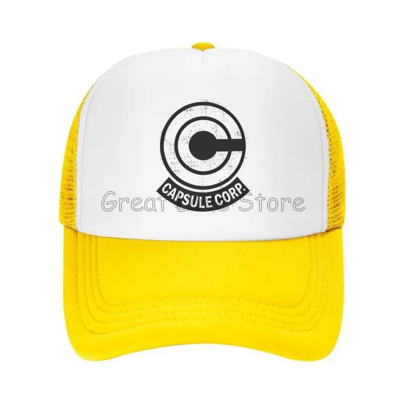 Capsule Corp Mesh-Baseballkappen Unisex-Hip-Hop-Trucker-Cap Anime DBZ Dad-Cap Verstellbare Rennkappe Sommer-Trucker-Snapback-Kappen