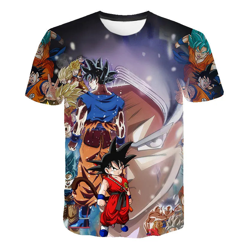 Dragon Ball T-Shirt Kids Tops Tee Anime Figures Son Goku Super Saiyan T-shirt Boys T-shirts Children Clothes Summer Short Sleeve