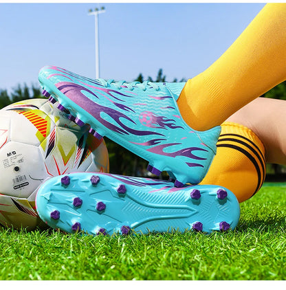 Chaussures de football professionnelles pour enfants et hommes, chaussures de sport à tige basse avec soutien de la cheville, pour jeunes, entraînement et matchs, antidérapantes et durables