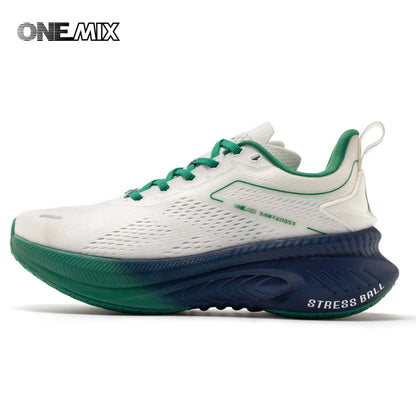 ONEMIX Nieuwe stijl herenhardloopschoenen voor herfst en winter, voor buiten, met demping, ademend, lichtgewicht en elastische sportschoenen