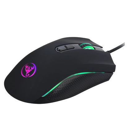 Hoogwaardige optische professionele gamingmuis met led-achtergrondverlichting in 7 heldere kleuren en ergonomisch ontwerp, 3200 DPI, voor LOL CS-gamers