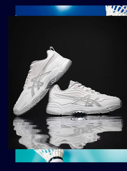 Men and Women Badminton Shoes Table Tennis Shoes for Volleyball Handball Sports Sneakers Anti-Skid Mesh Breathable Field Training