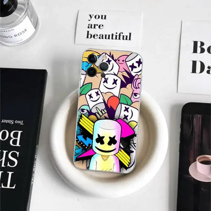 Cartoon B-Battle-R-Royale-F-FortniteS for iPhone 17 16 15 14 13 12 11 Pro Max Plus Transparent Soft TPU Phone Cover