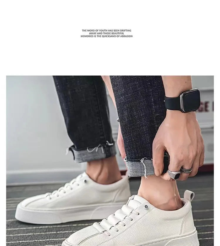 Vyriški sportiniai bateliai, kasdieniai batai, vyriški plokščiapadžiai batai, „Zapatillas Hombre“, lengvi, pagaminti iš PU odos, kvėpuojantys batai, vyriški balti sportiniai teniso bateliai