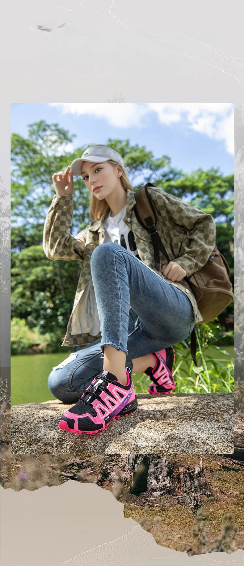 Hiking Shoes Women's Outdoor Hiking Sports Shoes, Non-Slip Hunting Tactical Shoes, Breathable Lace-Up Climbing Shoes, Cycling