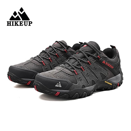 HIKEUP-Chaussures de randonnée en cuir suédé pour homme, baskets d'extérieur résistantes à l'usure, trekking, marche, chasse