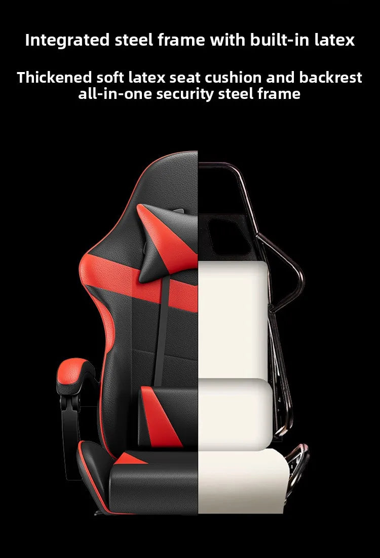 Sedia da gaming ergonomica per computer e scrivania, poltrona reclinabile per home office con supporto lombare per sessioni prolungate, sedia da gioco