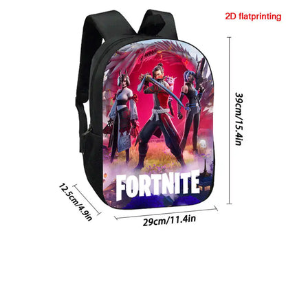 Fortnite Cartoon 3pcs Set, Large Capacity Suitable for Boys and Girls Aged 5-8, Includes Backpack, Dinner Bag, and Pencil Case