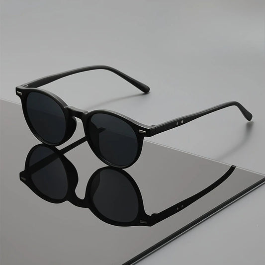 Fashionable and Simple Round Frame Neutral Sunglasses with UV Protection, Suitable for Daily Commuting Wear