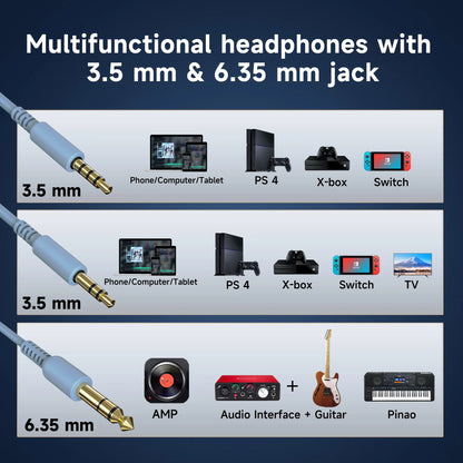 OneOdio Pro-10 Studio Monitoring Headphones – Wired HiFi Over-Ear Headset with 50mm Drivers, Deep Bass & Professional Audio