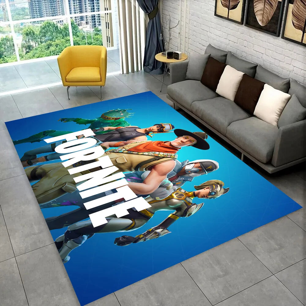 F-Fortnites Cartoon Game Carpet Rug for Playroom Bedroom Living Room Sofa Home Doormat Decor, Area Rug Non-slip Floor Mat Gift