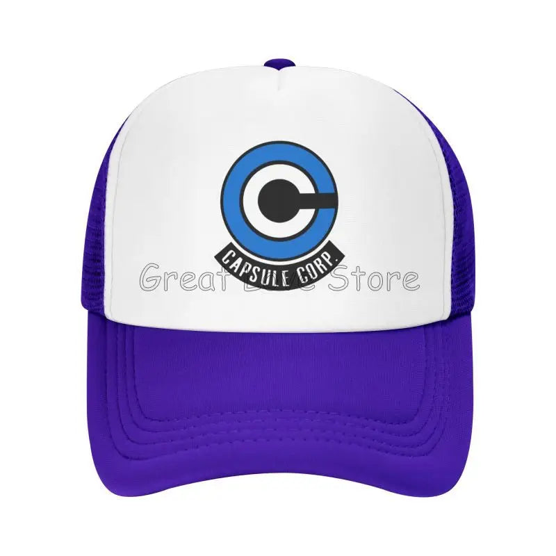 Capsule Corp Mesh-Baseballkappen Unisex-Hip-Hop-Trucker-Cap Anime DBZ Dad-Cap Verstellbare Rennkappe Sommer-Trucker-Snapback-Kappen