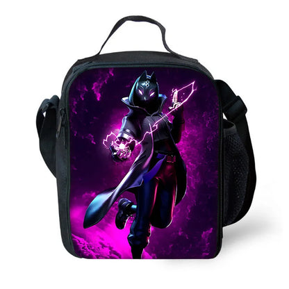 Child Hot Game Fortnite Insulated Large Capacity Bag for Boy Girl Student Outdoor Picnic Reusable Thermal Cooler Lunch Box