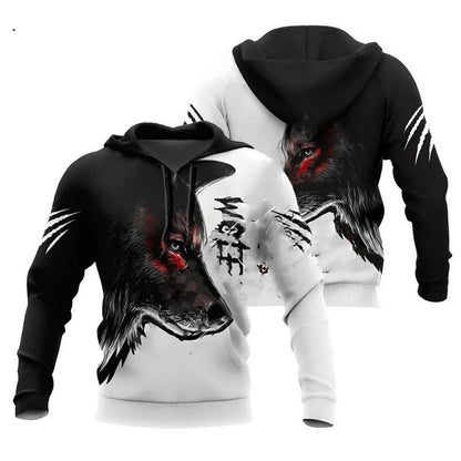 Fashion Autumn Lion, Wolf Hoodies White Tiger Skin 3D All Over Printed Men's Sweatshirt Unisex Zip Pullover Casual Jacket