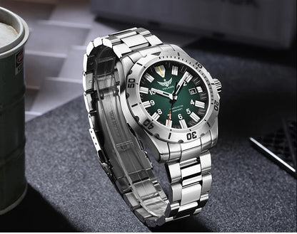 YELANG V1036 42mm Men Quartz Watch Luminous 10 Years Lithium Movement Rotated Dial 30ATM 300m Waterproof Military Style Watches