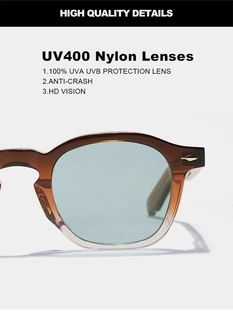 High QualityTortoiseshell Round Frame Handmade Sunglasses Designer Men Acetate Women's Beach Sun UV400 Sunglasses Can Be Carved
