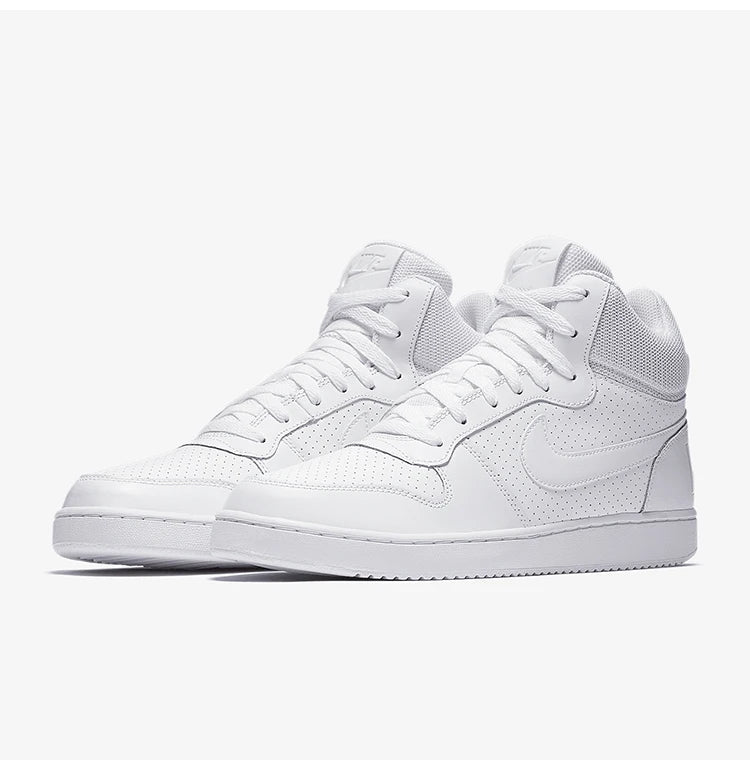 Nike genuine COURT BOROUGH MID Men's Pure White High-Top Casual Sneakers 838938-111