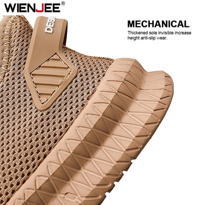 Zapatillas deportivas informales antideslizantes para hombre, transpirables, para correr al aire libre, entrenar, hacer senderismo y practicar deportes; zapatillas con cordones de tejido de punto para actividades al aire libre