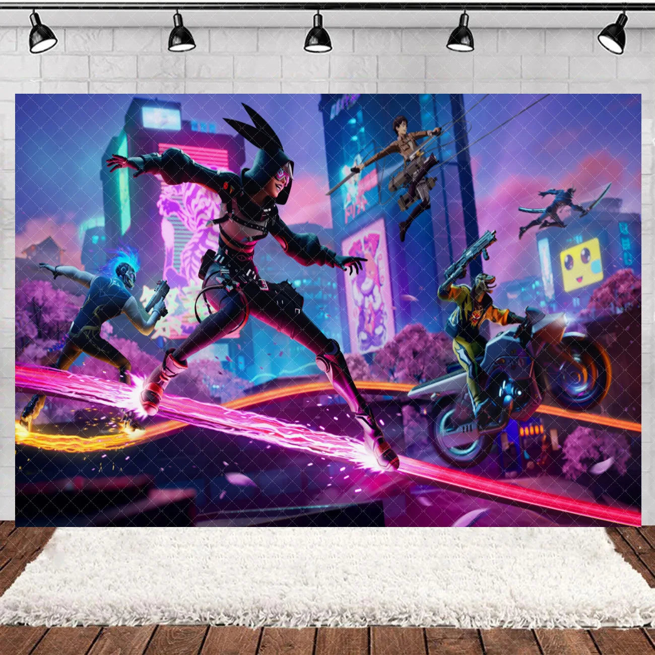 Fortnite Theme Happy Birthday Party Decoration Backdrop Shooting Game Alpaca Llama Supplies Background Baby Shower Kid Gifts