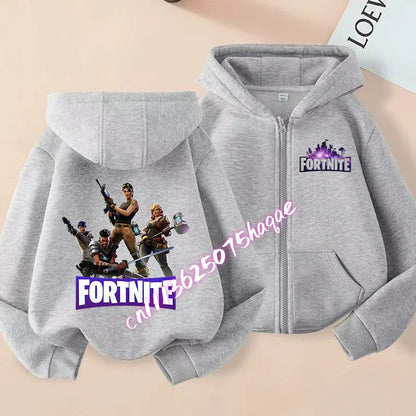 Kid Outdoor Jacket Cartoon Fortnite Girl Boy Sweatshirt Coat High-Quality Thin Windbreaker Girl Autumn Zip Jacket Clothing Tops