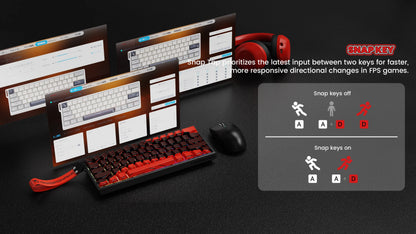 ATTACK SHARK x MAMBASNAKE X60 HE 8K Rapid Trigger Keyboard Magnetic Switch, Tri-Mode Connection, 0.01mm Rapid Trigger Accuracy