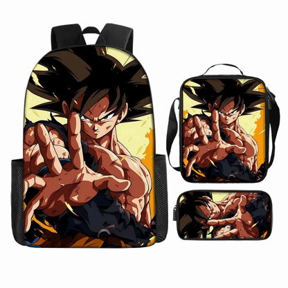 Dragon Ball 3Pcs/Set Backpacks Goku Vegeta Cartoon Print Lunch Bag Pencil Bags Student Casual School Bags Return To School Gift