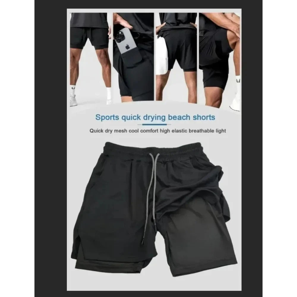 Dragon Ball GOKU Vegeta Anime Printed Double Layer Shorts 2025 American Summer Men's and Women's Fashion Sports Shorts