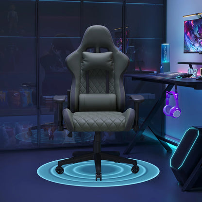 Ergonomic Office Chair with Lumbar Massage, RGB LED Lighting, Reclining Backrest, Adjustable Armrests & Executive Gaming Chair for Home Office