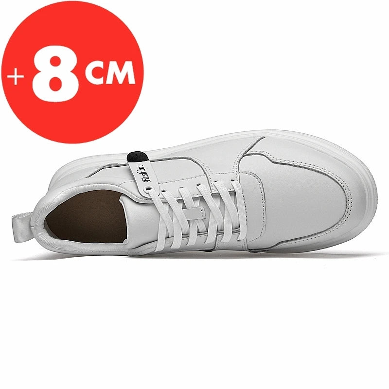 Didelio dydžio vyriški sportiniai bateliai su pakėlimu, aukštį didinantys batai, aukštį didinanti vidpadžiai, 7–8 cm aukštakulniai batai, natūralios odos sportiniai batai