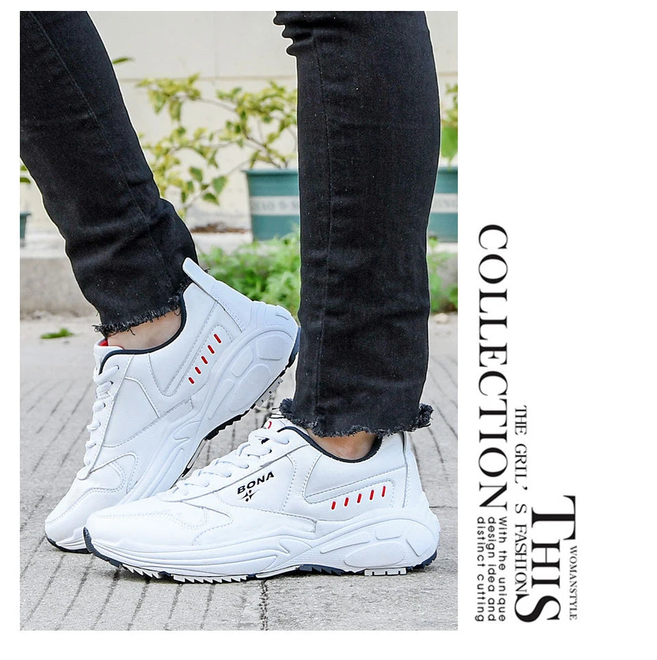 BONA New Designers Classic Sneakers Running Shoes Women Outdoor Sports Shoes Comfortable Running Shoes Ladies Walking Shoes
