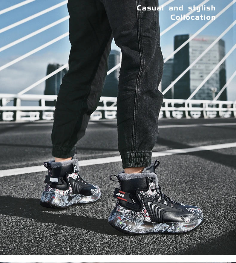 Men's Boots 2025 New Winter Slippers Warm Men Shoes Waterproof Non-Slip Plush Sneakers Male Tennis Shoes Boots Men Sneakers Winter