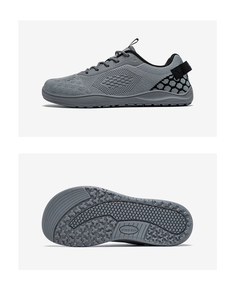 HOBIBEAR Dzianinowe buty typu „barefoot” – unisex, bez podbicia, z szerokim czubkiem, minimalistyczne, oddychające, codzienne buty do chodzenia