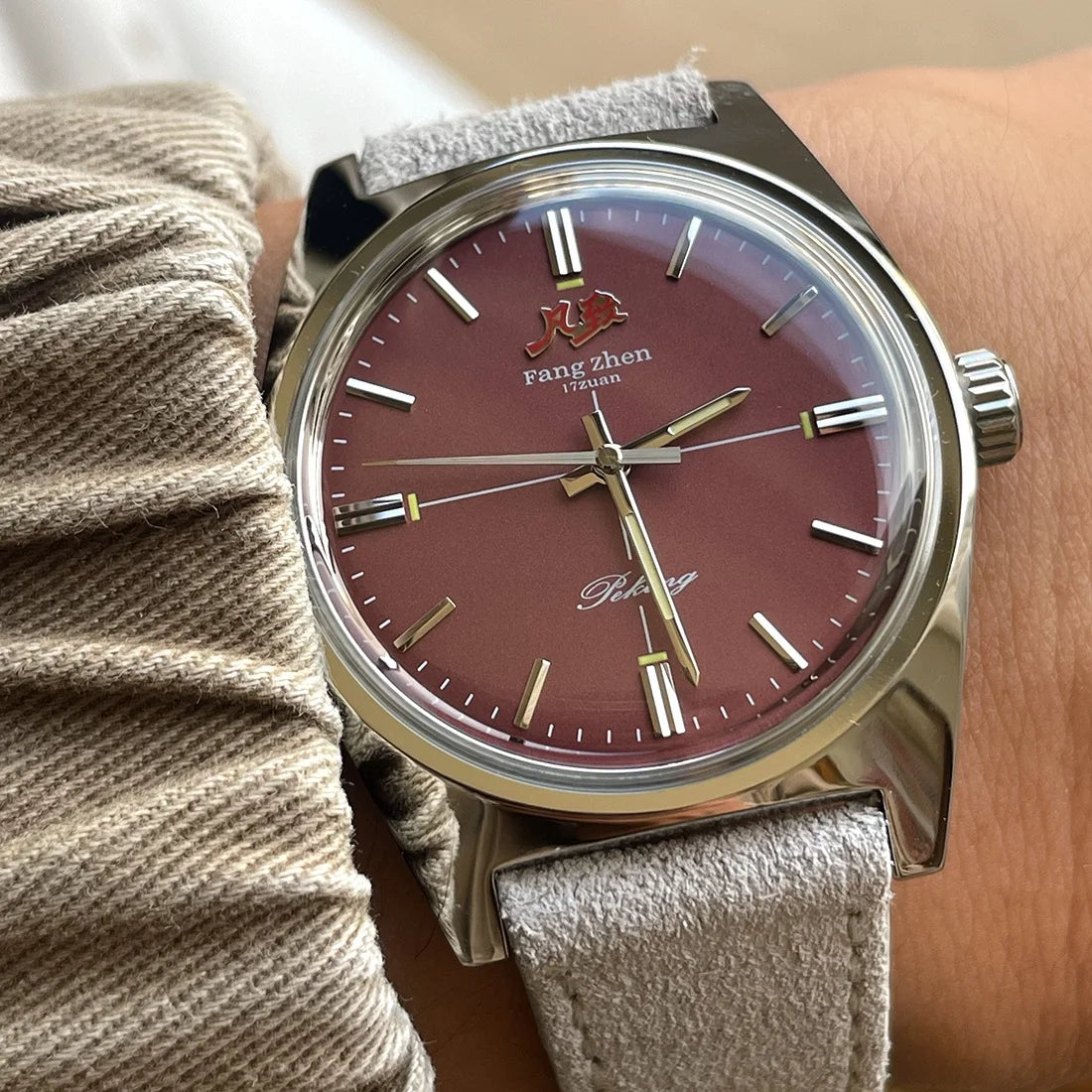 Merkur Watch White Dial Watch Metal Vintage Business Watches Hand Wind Mechanical Watch for Men 36mm