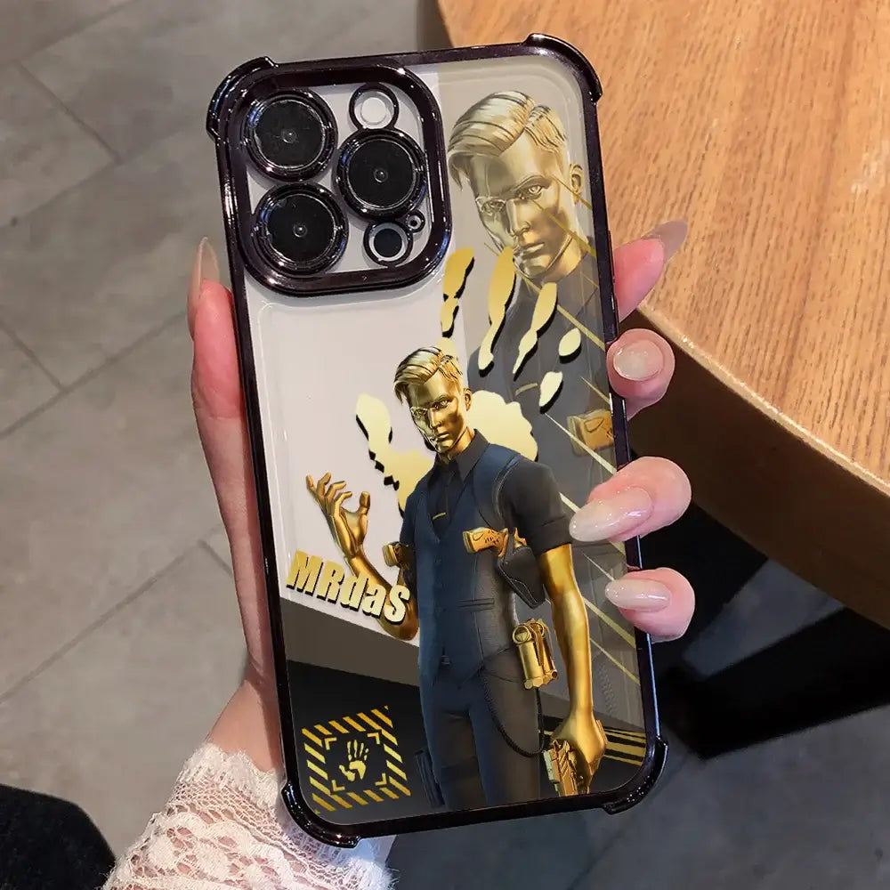Cartoon Games F-Fortnite Plating Phone Case For Xiaomi 15T, 15, 14, 13, Poco M7, F7, F4, F5, X7, X6, X5 Pro Ultra 4G 5G Anti-Fall Airbag