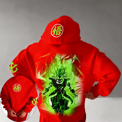 Dragon Ball Anime Broly Printed Hoodie Autumn/Winter New Men's and Women's Loose Casual Harajuku Large Size Parent Child Sweater
