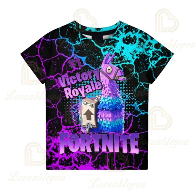 Fortnite Victory Royale Ninja Fashion 3D -T-paidat, kesäiset lyhythihaiset lastenvaatteet, sarjakuvapainatus, vauvanvaatteet, lasten T-paita