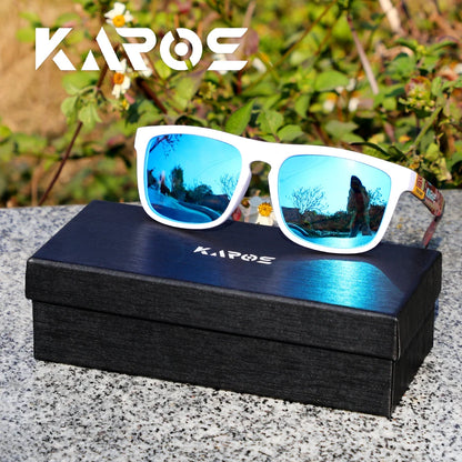 Karos Vintage Polarized Sunglasses Fashion Square Travel Driving Fishing Glasses Men Women Sports UV400 Eyewear Box YZ2024WB