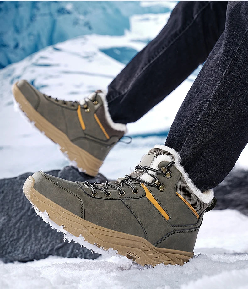 Men's Boots 2025 New Winter Slippers Warm Men Shoes Waterproof Non-Slip Plush Sneakers Male Tennis Shoes Boots Men Sneakers Winter
