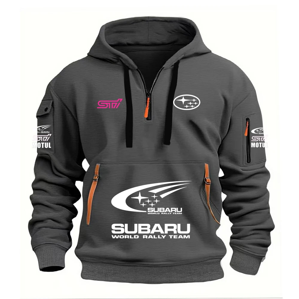 2026 New SUBARU Racing European Size Autumn/Winter Men's Hooded Kangaroo Pocket Hooded Sports Fleece Hoodie Top Coat, Produit gaming premium Fraquane, produits de luxe, nouvelle génération, équipement gamer
