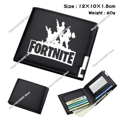 Fortnite Wallets for Kids Anime Fortnite Wallet Cartoon Card Holder Bag Leather Short Purse Fashion Folded Purses Boys Gift